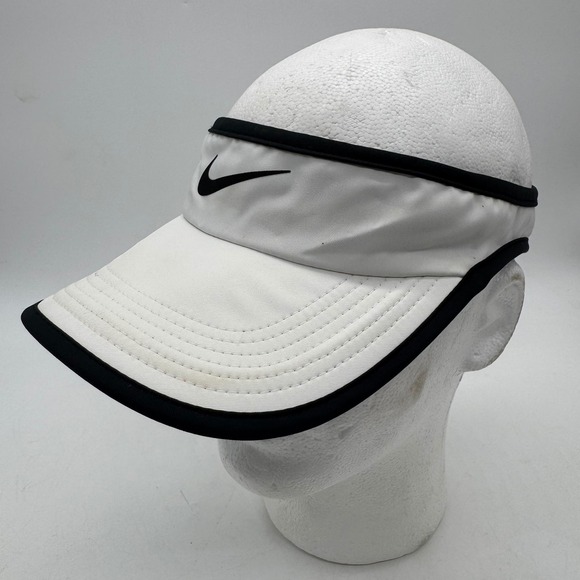 Nike Featherlight Dri-FIT Visor White and Black Adjustable Women's Golf Tennis - Picture 6 of 7
